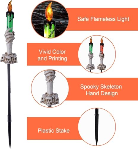 ILLUMINEW Halloween Decorations Outdoor, Solar Pathway Lights, 10 Pack - image 3