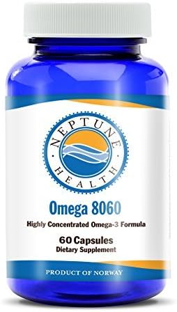 Omega 8060 1500mg Joint Heart Health from Norwegian Fish Oil 1 Bottle by Neptune Health Omega 8060