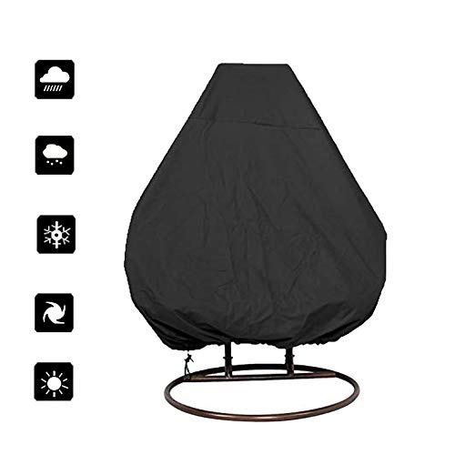 Fablcrew. 210D Oxford Hanging Chair Cover for Eggs - Waterproof UV Protection - Windproof and Waterproof - 200 x 2300 cm - Black