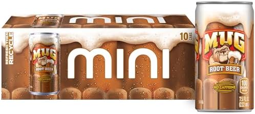 Mug Root Beer Soda, 7.5 Ounce Mini Cans, 10 Pack
