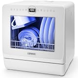 Duronic DW5 WE Mini Lavastoviglie da Tavolo 950W, 7 Programmi