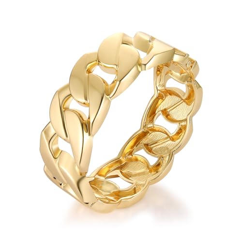 Bracelet manchette chaîne cubaine large de 24,5 mm avec charnière ouverte pour femme