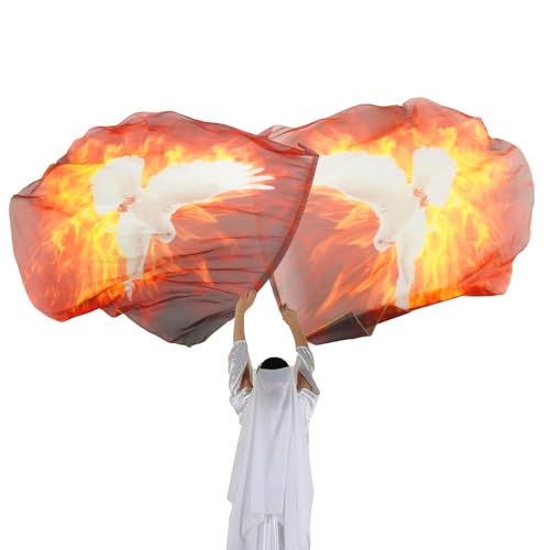 MUNAFIE Worship Flags for Church Set with 2 Flex Rods Praise Dance Flags for Worship Flexi-rods banderas de danza cristiana Pigeons by MUNAFIE - Used condition - Image 9