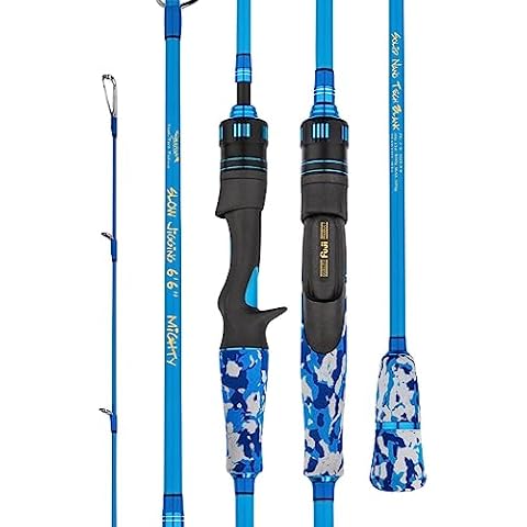GOOFISH® Blue 6'6"(195cm) Saltwater Slow Pitch Jigging Rod PE3-6 Jig 150-500g-Casting Left Spiral Wrap Cover