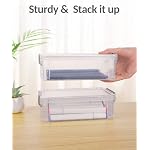 Sooez 6 Pack Extra Large Pencil Box, Plastic Pencil Case Crayon Box, Clear Marker Organizer Plastic Containers with Lid, Stackable Storage Boxes for Art Craft,Pen,Back to School Teacher Supplies, Grey - Image 3