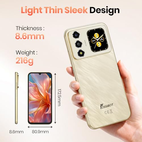 Image of FOSSIBOT S7 Android 16 CellPhones, 32GB+256GB+2TB Unlocked Phone, 6.9 inch FHD Display 120Hz Dual-Screen Smartphones, 5000mAh Battery 4G Dual Sim Mobile Phone (Black)