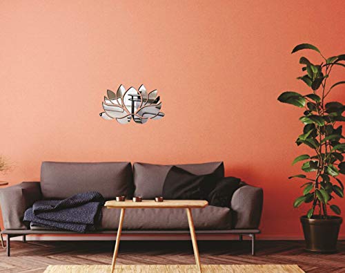 Espelho Decorativo Acrílico Aplique Flor Lotus 34x57cm 38209