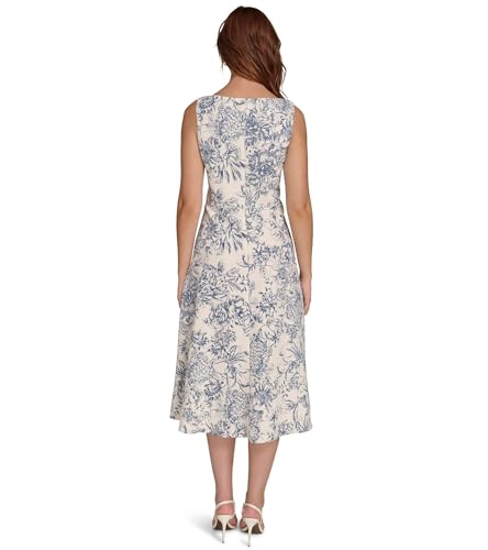 Image of Tommy Hilfiger Women's Sleeveless Boat Neck Fit & Flare Midi Dress