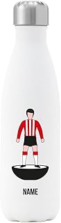 Go Find A Gift Botella de agua aislada con figura de jugador personalizada para los seguidores del Sunderland, capacidad de 500 ml, color blanco, acero inoxidable, ideal para los fanáticos de los