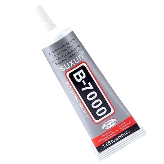InkOcean 2-Pc Glue 50ml Multi-Function Super Jewelry Glue for Phone Screen Repair Craft Adhesive Clear for Rhinestones DIY (2.1 FL.OZ) (SUXUN B-7000) - Pack of 2 1