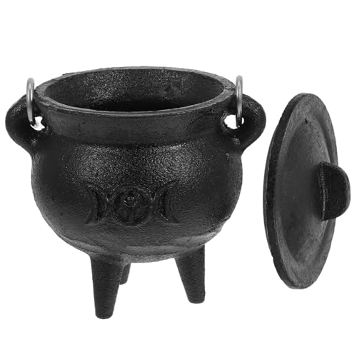 Olla de hierro para brujas Amosfun con efecto llama para decoracion interior 3