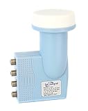 Diámetro de montaje: 40mm LNB SatIntegral - Convertidor de señal satélite Universal (40 mm), KU Band (Full HD, 4K, 3D Ready) (Quad)