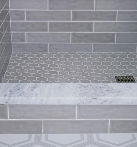 Tenedos Carrara Marble Threshold Tile (Marble Saddle) Honed Finish for Shower Curb, Doorway Floor Transition, Bathroom Vanity Backsplash, Window Sill, Custom Length and Width (Thickness: 0.75 inches)