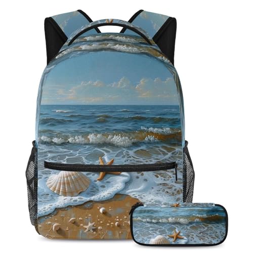 Sac à dos motif étoiles de mer pour ados idéal pour les cours et les sorties le week-end