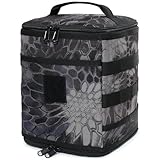 DancJulieガス缶収納 キャンプ·ピクニック·釣り·アウトドア キャンプ用品 キャンプ収納ボックス 食器 収納ケース ソフトコンテナバッグ キャンプ ギアケース (黑蟒纹) [並行輸入品]