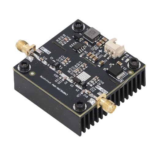 YUEHISY Module D'amplificateur de Puissance RF, 0,5 à 800 MHz 40 DB Gain VHF UHF HF FM Broadband avec Une Alimentation 15W, pour Une Navigation par Satellite à Ondes Courtes