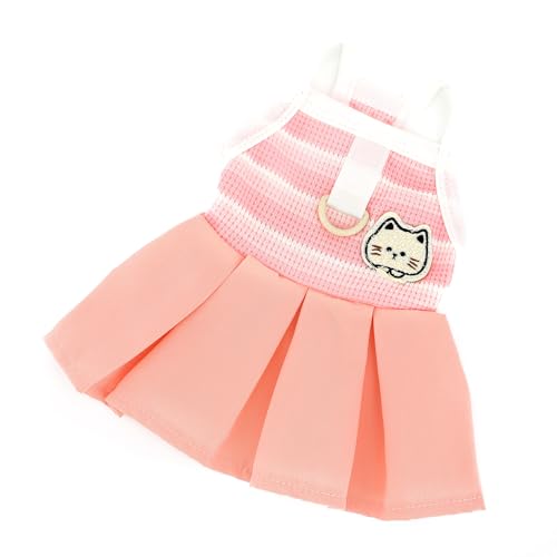 Ranphy Vestido para cães pequenos listrado roupas para cães com saia plissada primavera verão colete
