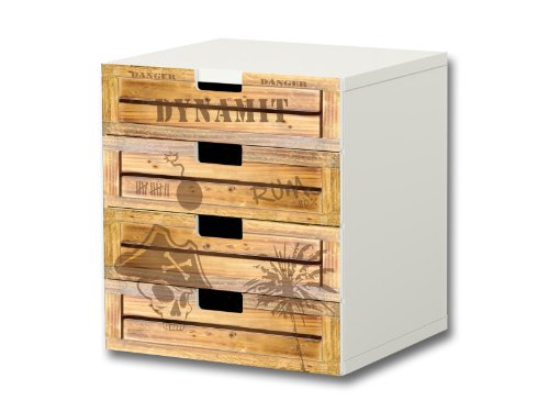STIKKIPIX Pirata Pegatinas Muebles | S4K05 | Adecuado para la cómoda con 4 cajónes STUVA de IKEA | (Mueble no Incluido)
