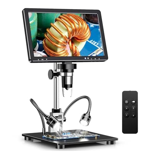 Microscope numérique 2000x Dm12 écran IPS 10,1 pouces vidéo haute définition et carte TF 32 Go adultes