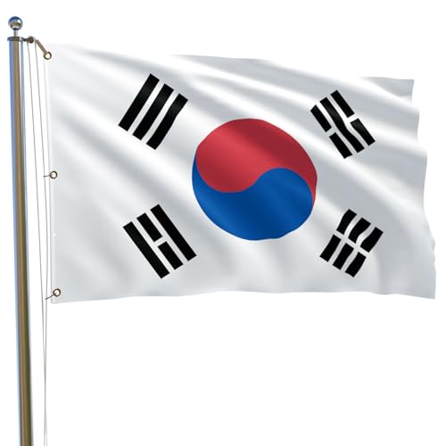 South Korea Flag 6x10FT South Koreans Flag Bright Colors Fade Proof Polyester with 3 Brass Grommets Indoor Outdoor