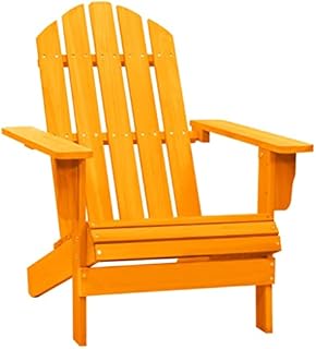 Wakects Adirondack Chair Fir Wood for Balcony Patio with Arms and Backrest 69.5 x 86.5 x 89.5 cm 1 Seater Adirondack Garden Chair Lounge Chair,Orange