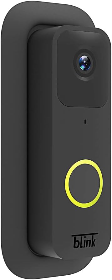 Anti-Theft Blink Doorbell Door Mount, No-Drill Mounting Bracket for Blink Video Doorbell Cover Holder Non-Block Doorbell Sensor (Flashing, Black) A360