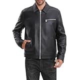 SILVER FASHIONS Leather Jacket Men,Classic Lambskin Jacket with Full Zip Front,Casual Style,Tailored Design,Metal Snap Cuffs (as1, alpha, l, regular, regular, BLACK)
