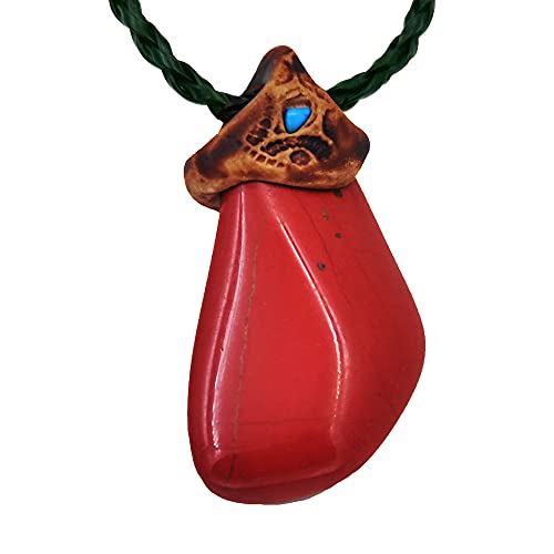 Jasper Red Pendant Chakra Necklace with Genuine Healing Crystal Stone, Crystals Jewelry for Women and Men, Girls, Boys, Handmade with Love, Spiritual Gifts for Positive Energy and Meditation By Smoky Quartz