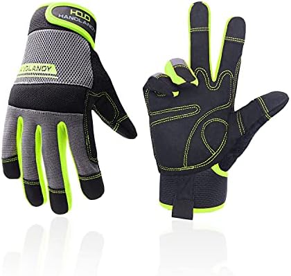 FACELANDY Utility Safety Work Gloves for Men & Women, UltraLight Mechanic Driver Gardening Gloves with Touchscreen (M, Orange)