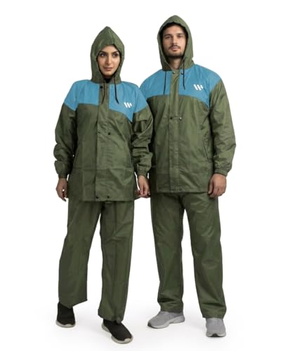 Image of Ranger Unisex 1 Set Rain Suit with Hooded Jacket & Trouser | TPU Coated Bike Riding Wear with Seam Sealed Protection