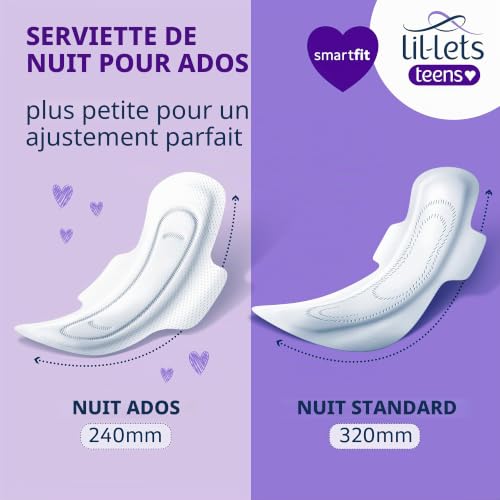 Lil-Lets Teens Night Lot de 10 serviettes avec ailettes – vue 3