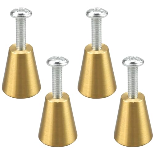 Hocadrv 4 pomos para cajones, pomos para muebles, color dorado y latón con tornillos, decorativos para armario, baño, cómoda (20 mm)