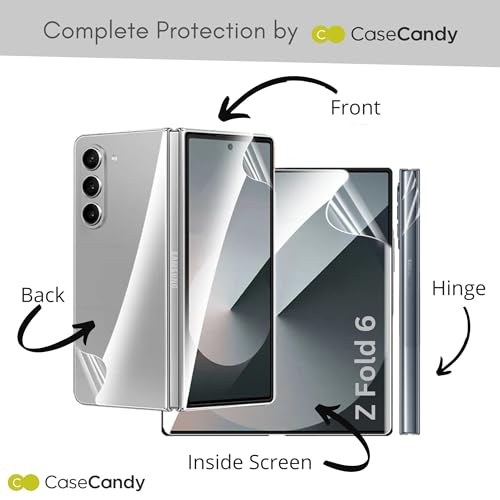 Image of Casecandy - [Set of 4 Screen Protector Guard For Samsung Z Fold 6 | Z Fold 6 Screen Protector (Front + Back + Inside Screen + Hinge Screen Protector) For Samsung Z Fold 6 - HD