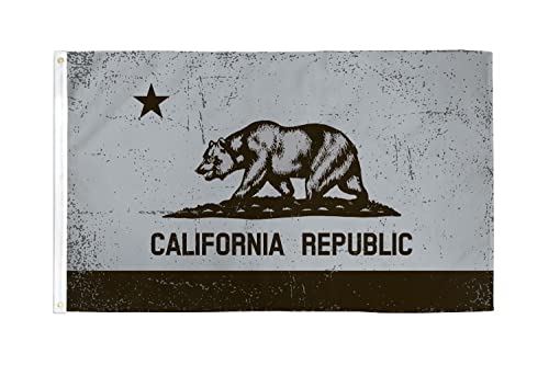 AZ FLAG - Drapeau Californie Noir et gris - 150x90 cm - Drapeau Californien 100% Polyester Avec Oeillets Métalliques Intégrés - Pavillon 110 g
