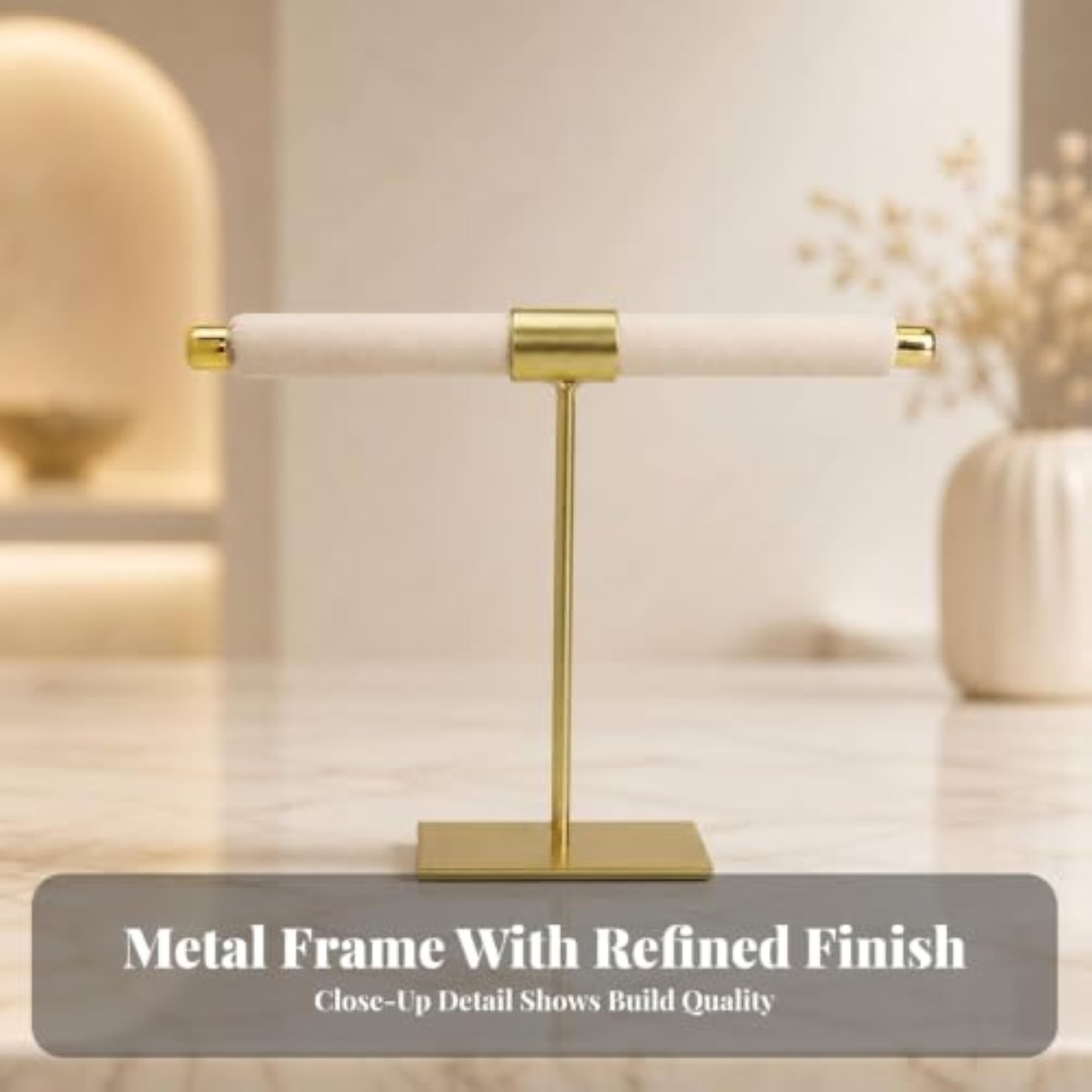 Organized Jewelry Display Stand with Stable Crossbar