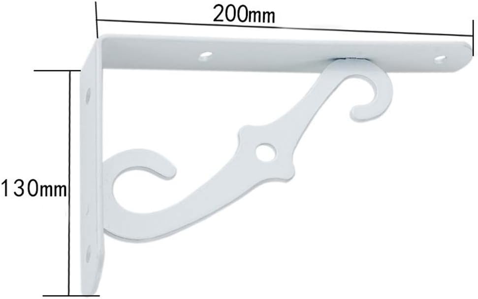 2 Cast Iron Heavy Duty Shelf Brackets - Rustproof Sturdy 90° Right Angle Wall HangingBoard Hangers Black Elegant Decorative Corner Brace Joint Angle Bracket