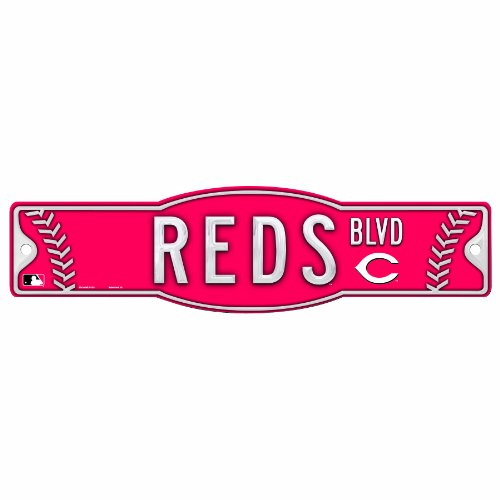 MLB Cincinnati Reds 4.5-by-17 Inch Sign