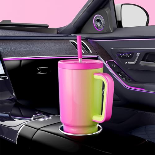 Meoky 30 oz Tumbler with Handle, Tumbler with Lid and Straw, Insulated Stainless Steel Travel Mug, 100% Leak-proof, Cupholder Friendly, Keeps Cold for 24 Hours or Hot for 8 Hours (Carnival) - Thumbnail 5