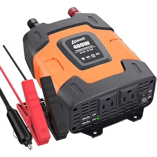 Ampeak 400W Power Inverter, 12V DC to 110V AC, 11 Protections