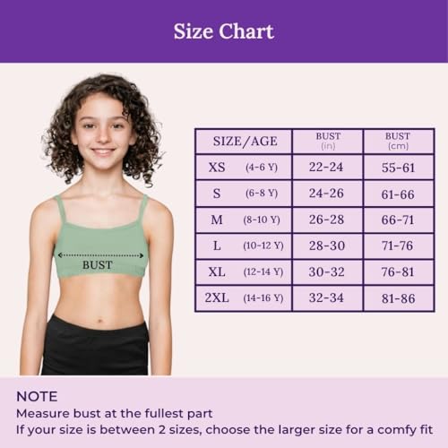 Image of ADIRA | Beginners Bra for Girls 13-14 Years | Flat Padding for Nipple Coverage | Comfortable Strecthy Cotton | Comfy-Breathable Beginners Bra & Super Soft Material | Pack of 3