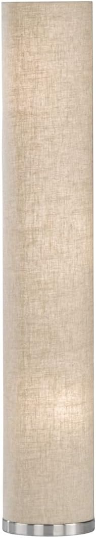 Honsel Beleuchtung Kleine LED designklassieker staande lamp 110cm met lampenkap cilinder linnen beige