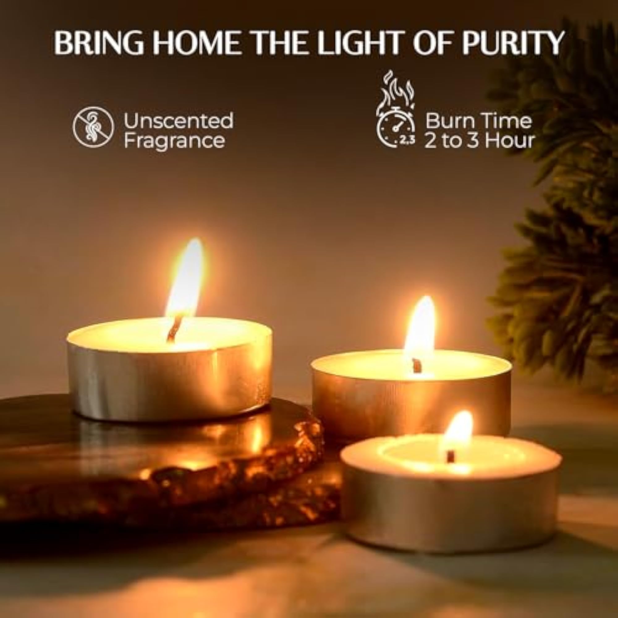 Wax Unscented Tealight Candles Pack of 100 for Decoration