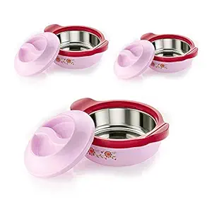 SHIVAY Enterprise Hot-Pot Chapati Casserole Stainless Steel Inner Casserole Combo of 800ml, 1500ml and 2500ml for Kitchen Multicolor(Pack of 3)