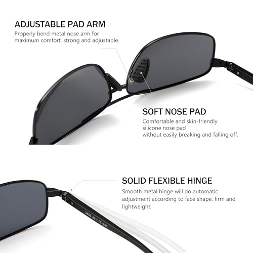 Lightweight Rectangular Sunglasses Men Sunglasses for Mens and Womens Retro Sun Glasses Driving Fishing4