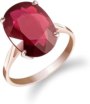 Galaxy Gold GG 14K Yellow Gold 7.5 Carat Natural Ruby Ring - July Birthstone - Passion & Protection - Sizes 5.5 to 11 - Fine Jewelry for Women