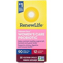 Renew Life Ultimate Flora Womens Care Probiotic Supplement, 90 Billion, Non-GMO, 30 Vegetarian Capsules