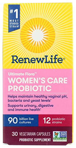 Renew Life Ultimate Flora Women's Care Probiotic Supplement, 90 Billion, Non-GMO, 30 Vegetarian Capsules
