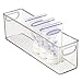 mDesign Baby Food Organizer Bin for Breastmilk Storage Bags/Formula - 16" x 4" x 5", Clear