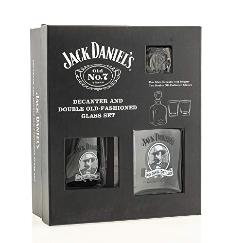 M. Cornell Cameo 3 Piece Decanter & Double Old Fashioned Glasses Set #TOP2