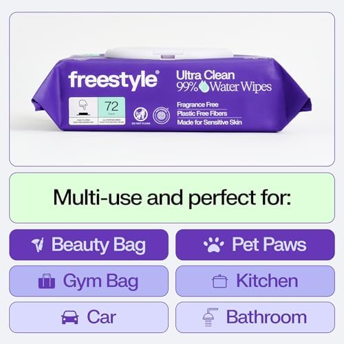 Freestyle 부드러운 점보 아기 물티슈, 저자극성 및 무향, 아기용 수성 물티슈, 민감한 피부에 잘 적합, 두껍고 오버사이즈 제품, 12개 팩, 팩당 72장 — 사진 7